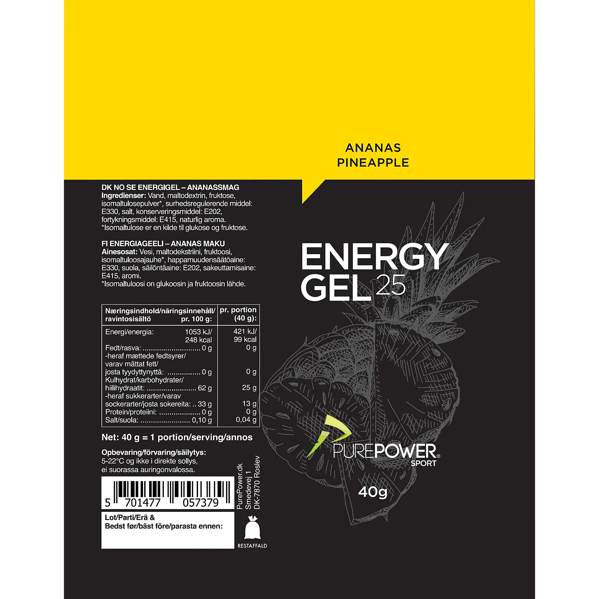 Energy Gel Ananas 40 g energigel