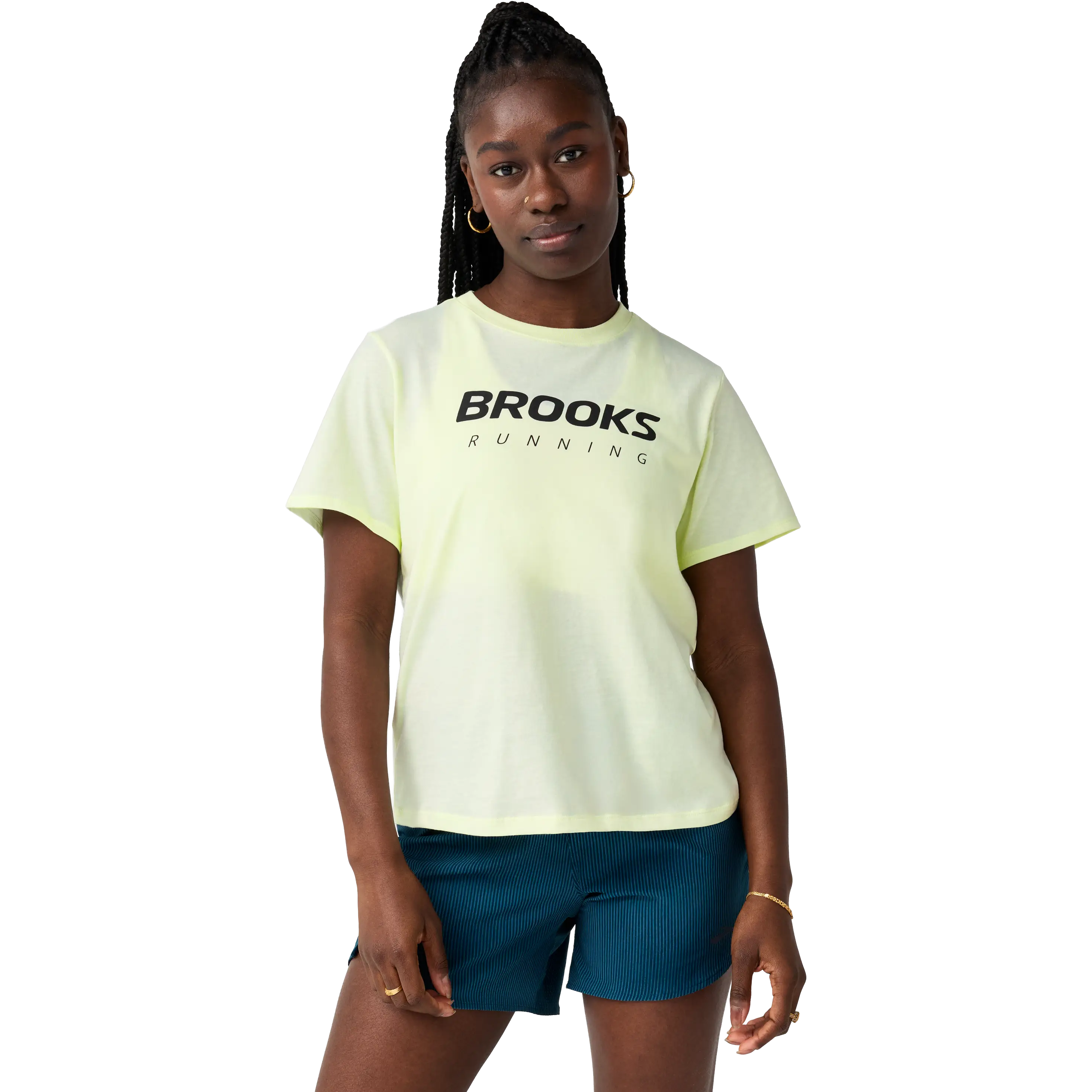 Brooks Graphic Short Sleeve Women - Luminary/Black - S - Løbe t-shirt