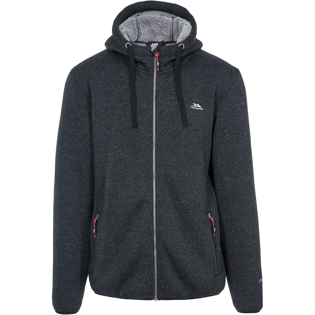 Trespass Tableypipe Hooded Fleece Men herrefleece - Black Marl - M - Fleecetrøjer
