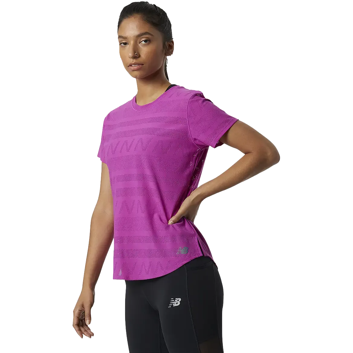 Q Speed Jacquard Short Sleeve Women løbe-T-shirt