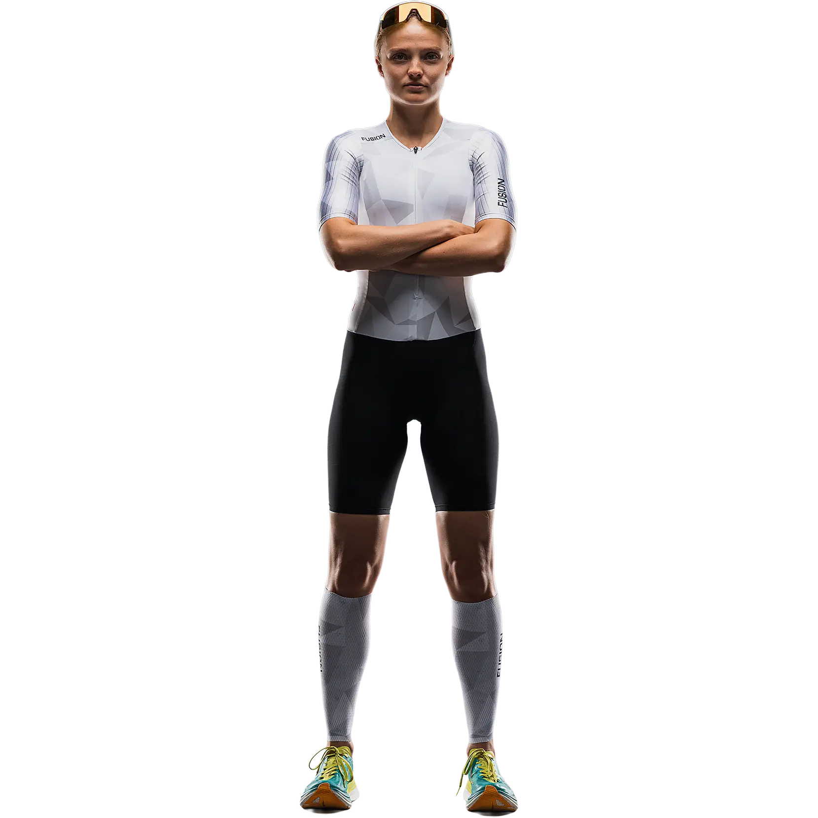 Fusion Womens TEMPO! ONE Tri Suit - White/Grey - L - Cykeltrøje