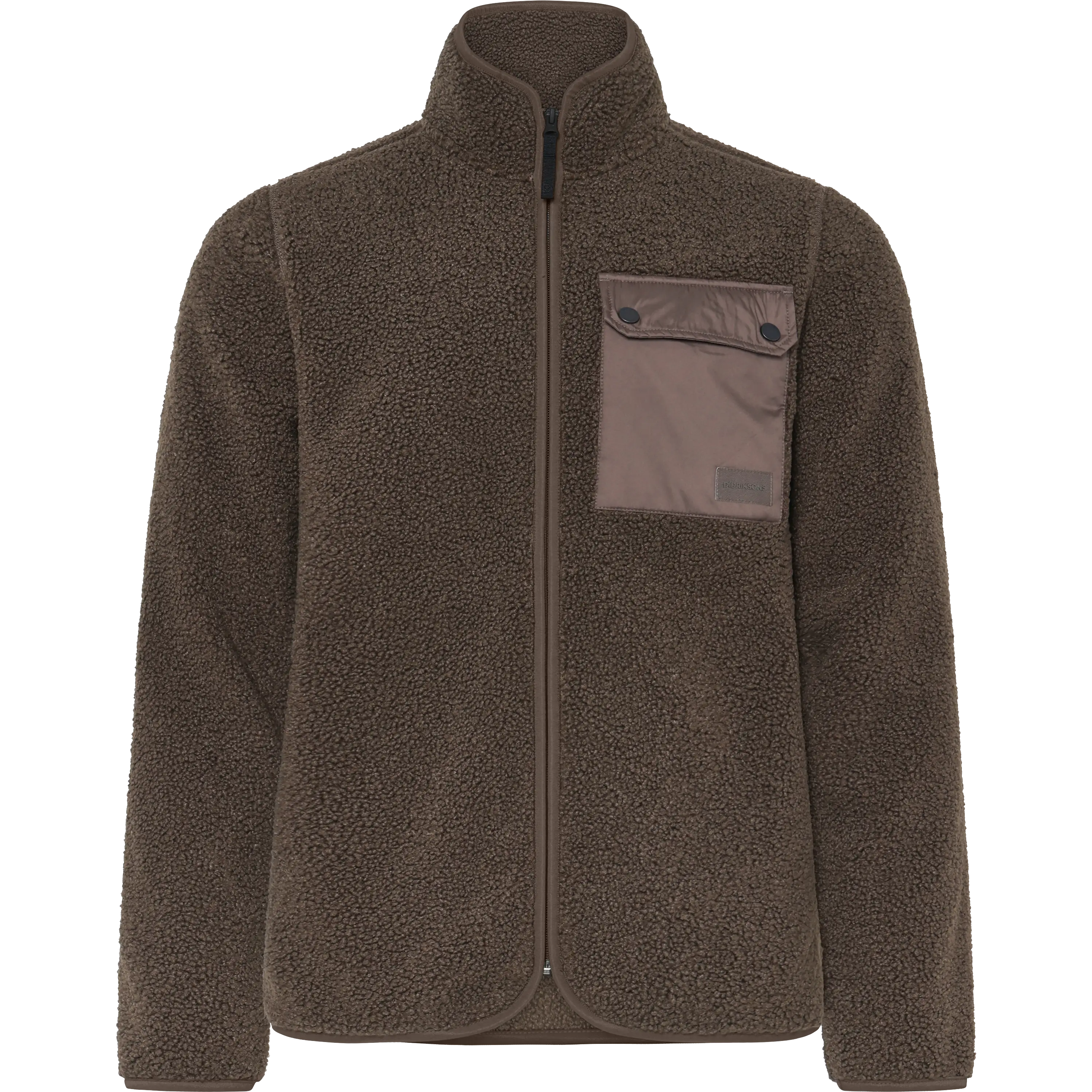 Didriksons Peter Fullzip 2 Men - Dark Mocha - L - Fleecetrøjer