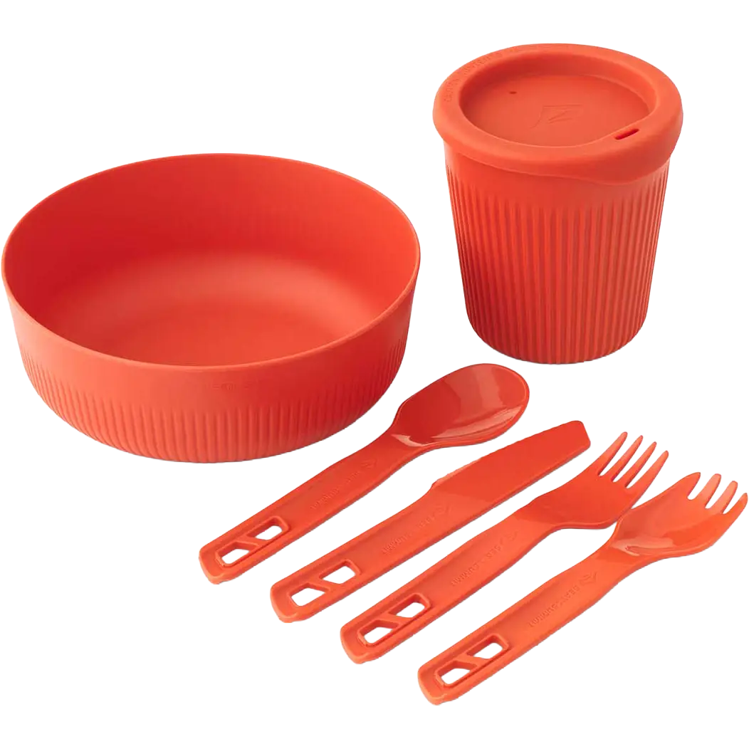 Sea to Summit Passage Dinnerware Set - 1 person/6 dele spisesæt - Spicy Orange - One size - Spisegrej
