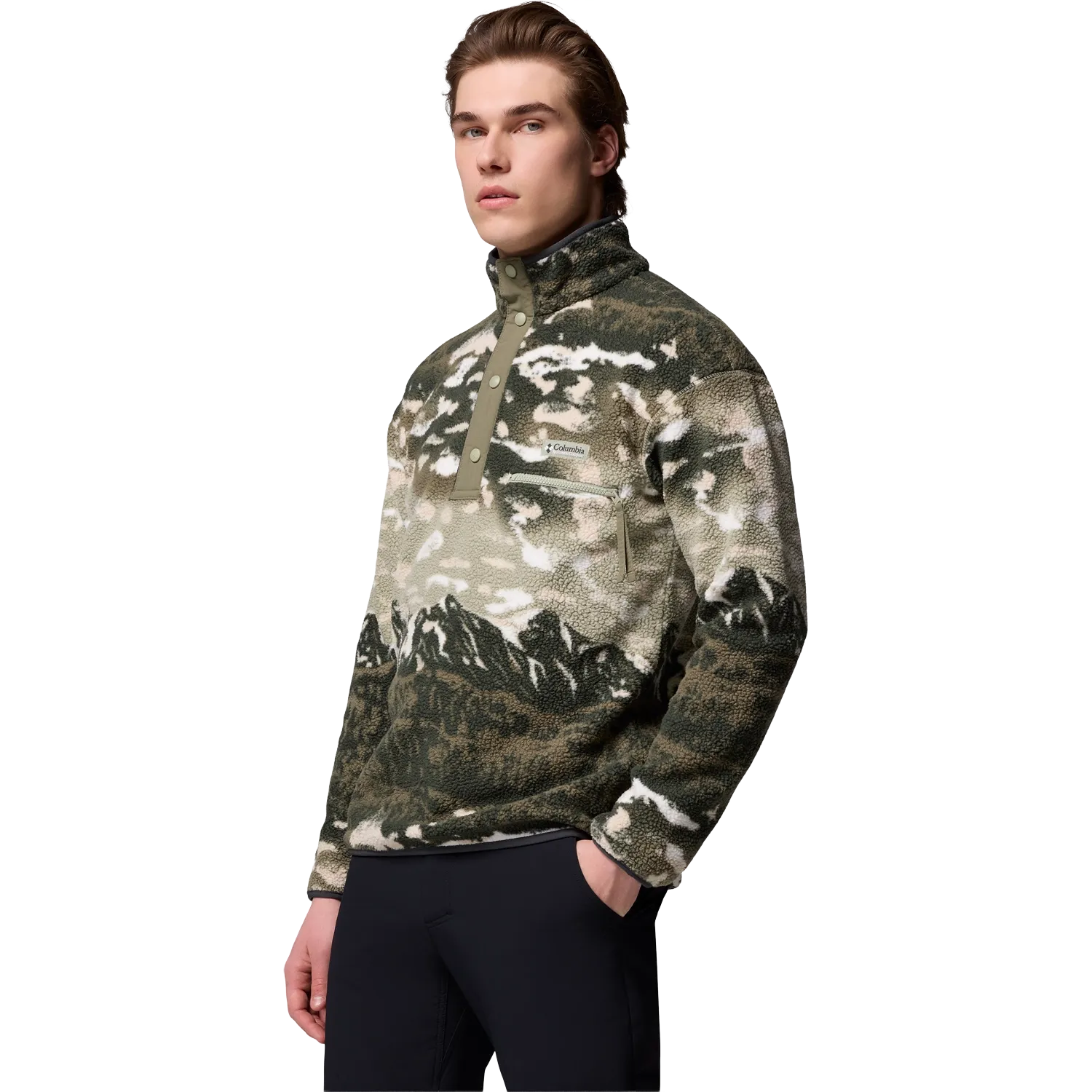 Helvetia II Printed Half Snap Fleece Herr