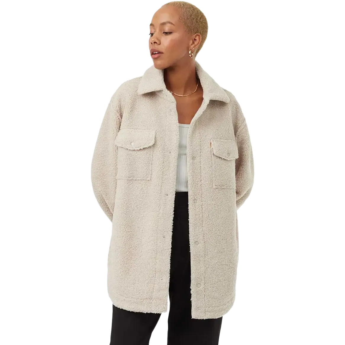 Recycled Boucle Fleece Jacket Women damejakke