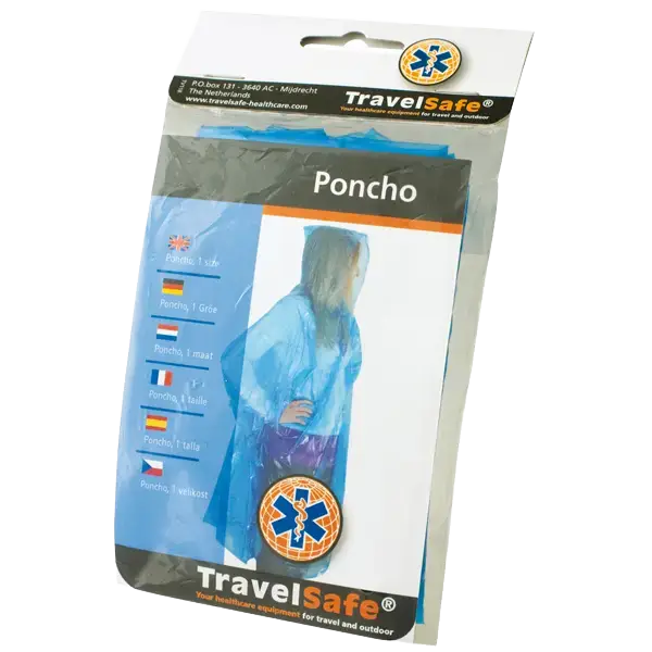 Travelsafe Poncho regnslag - Blå - One size - Regnslag og ponchoer