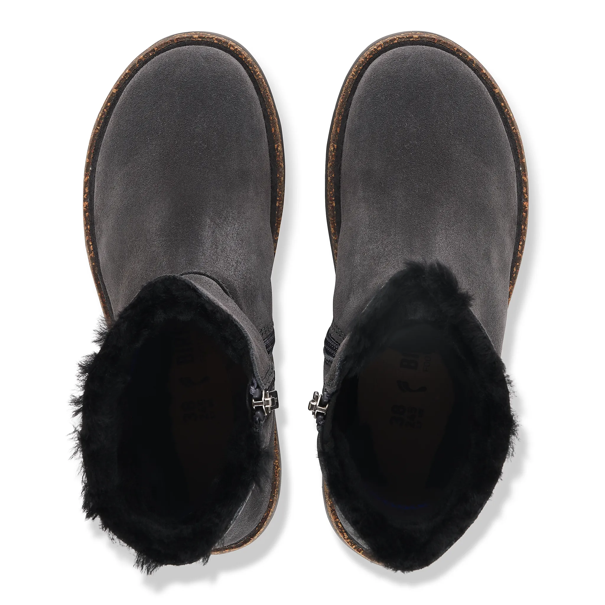 Uppsala Zip Shearling Suede Leather Narrow