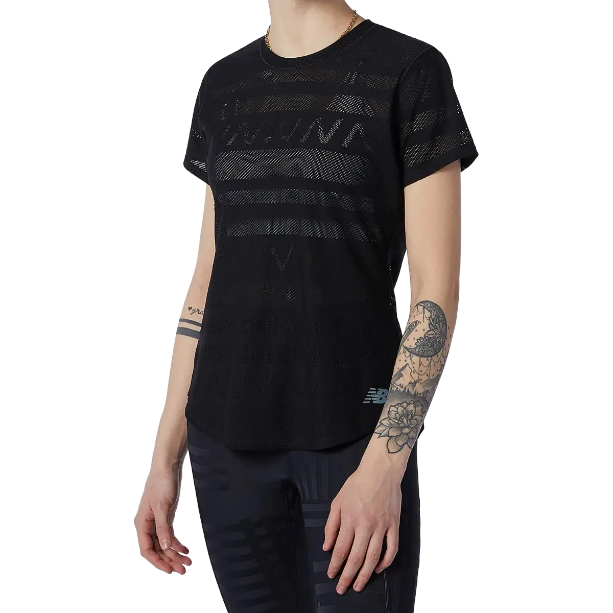 New Balance Q Speed Jacquard Short Sleeve Women løbe-T-shirt - Black - XS - Kortærmet T-shirts