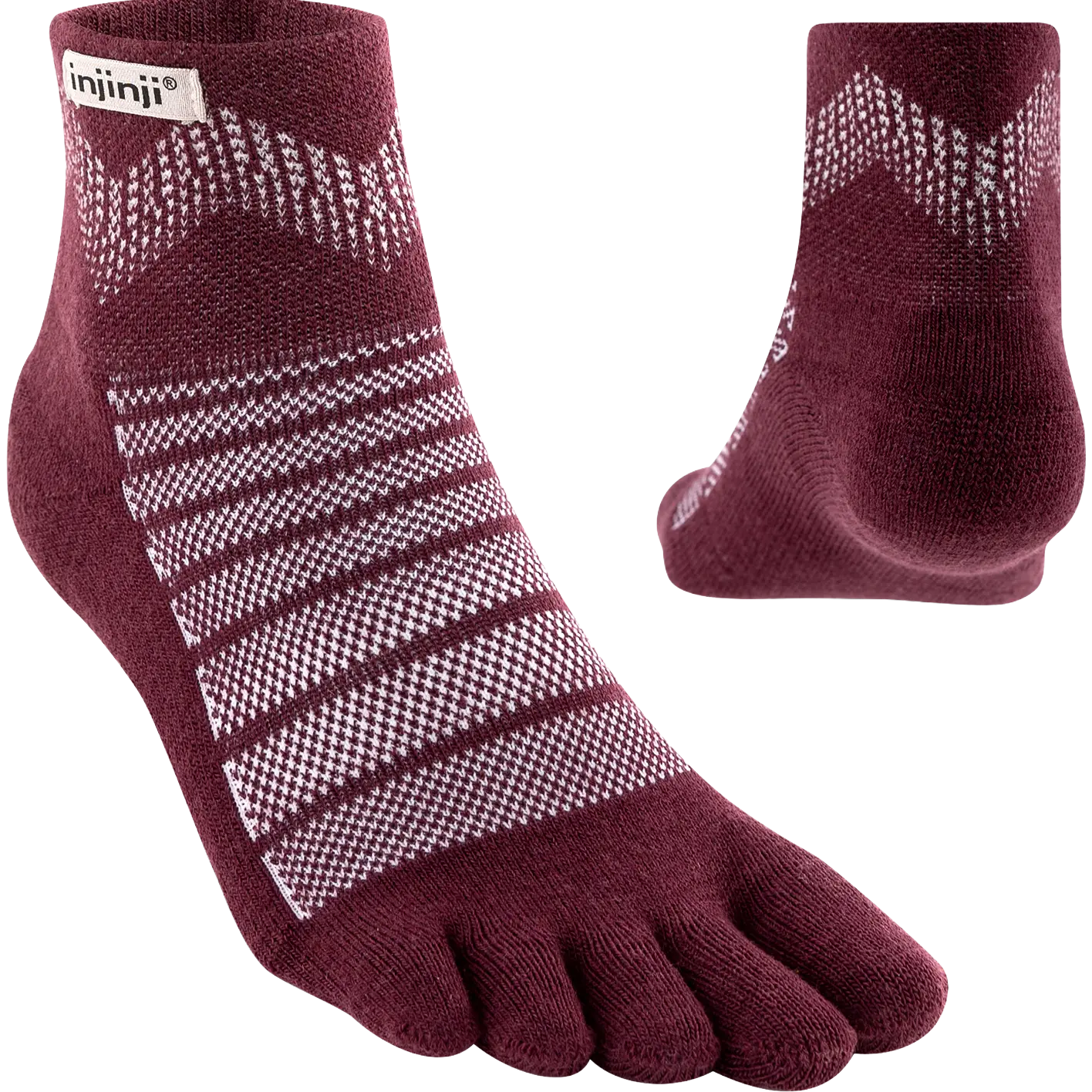 Injinji Outdoor Midweight Mini-Crew Wool - Garnet - XL/47,5-50 - Vandresokker