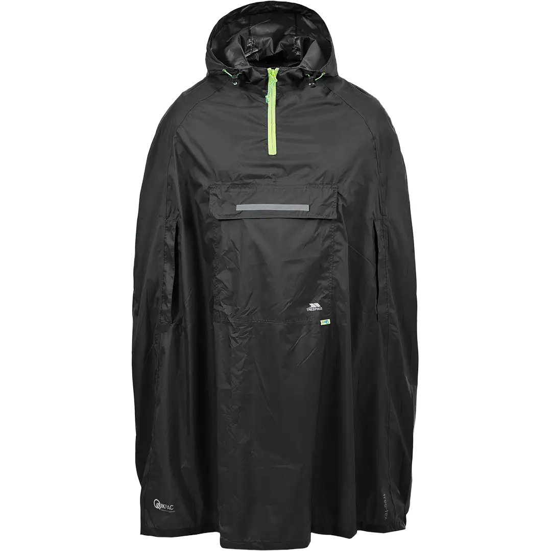 Trespass QIKPAC PONCHO - BLACK - L - Regnslag og ponchoer