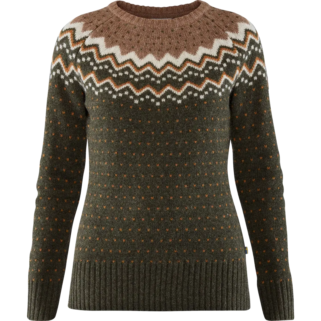 Fjällräven Övik Knit Sweater WMS uldtrøje - Deep Forest - L - Striktrøjer
