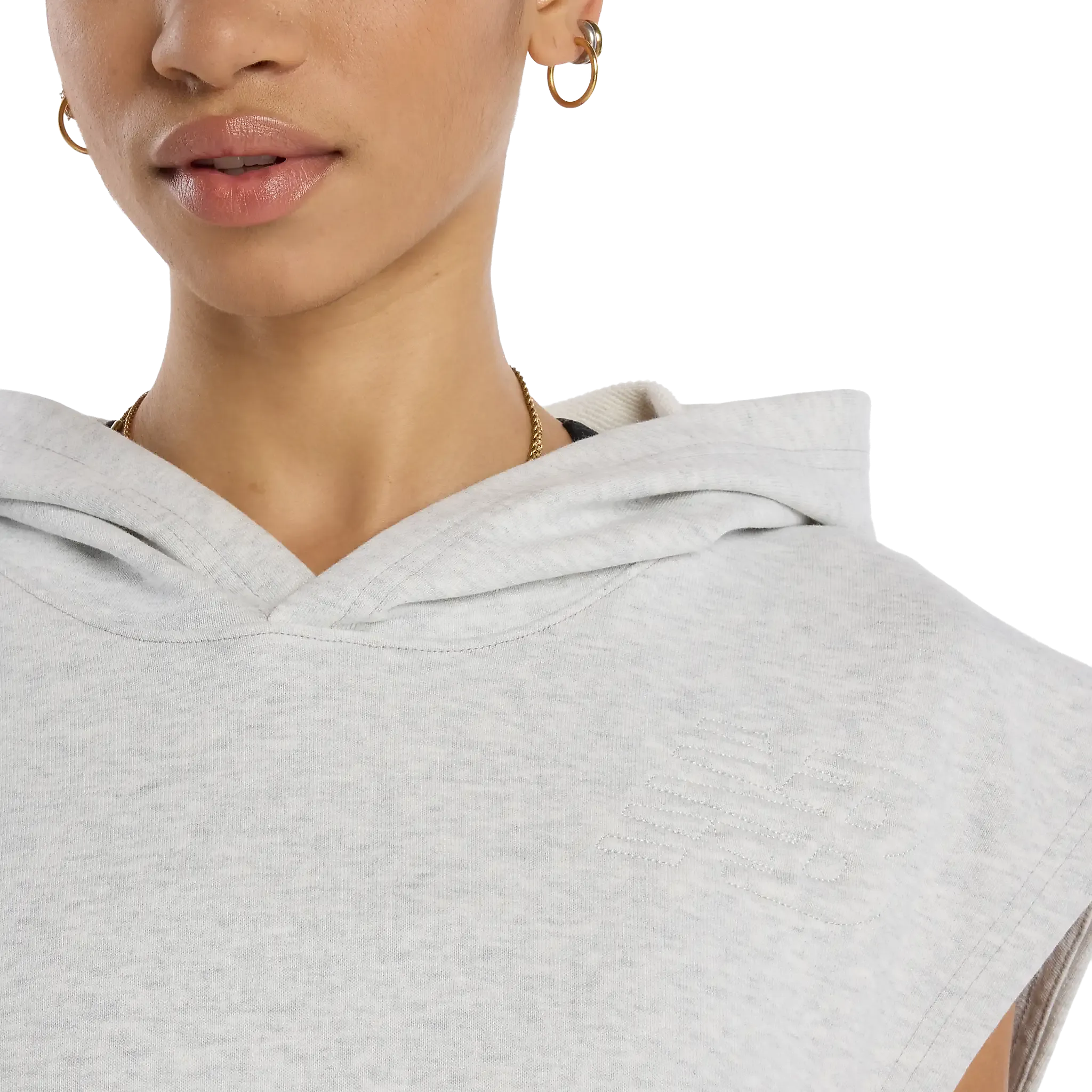 Embossed Sleeveless Hoodie Women