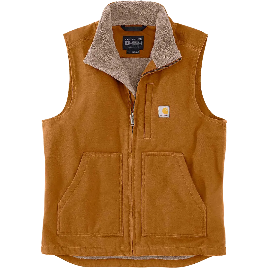 Carhartt Washed Duck Lined Mock Neck Vest Men herrevest - Carhartt Brown - XL - Veste