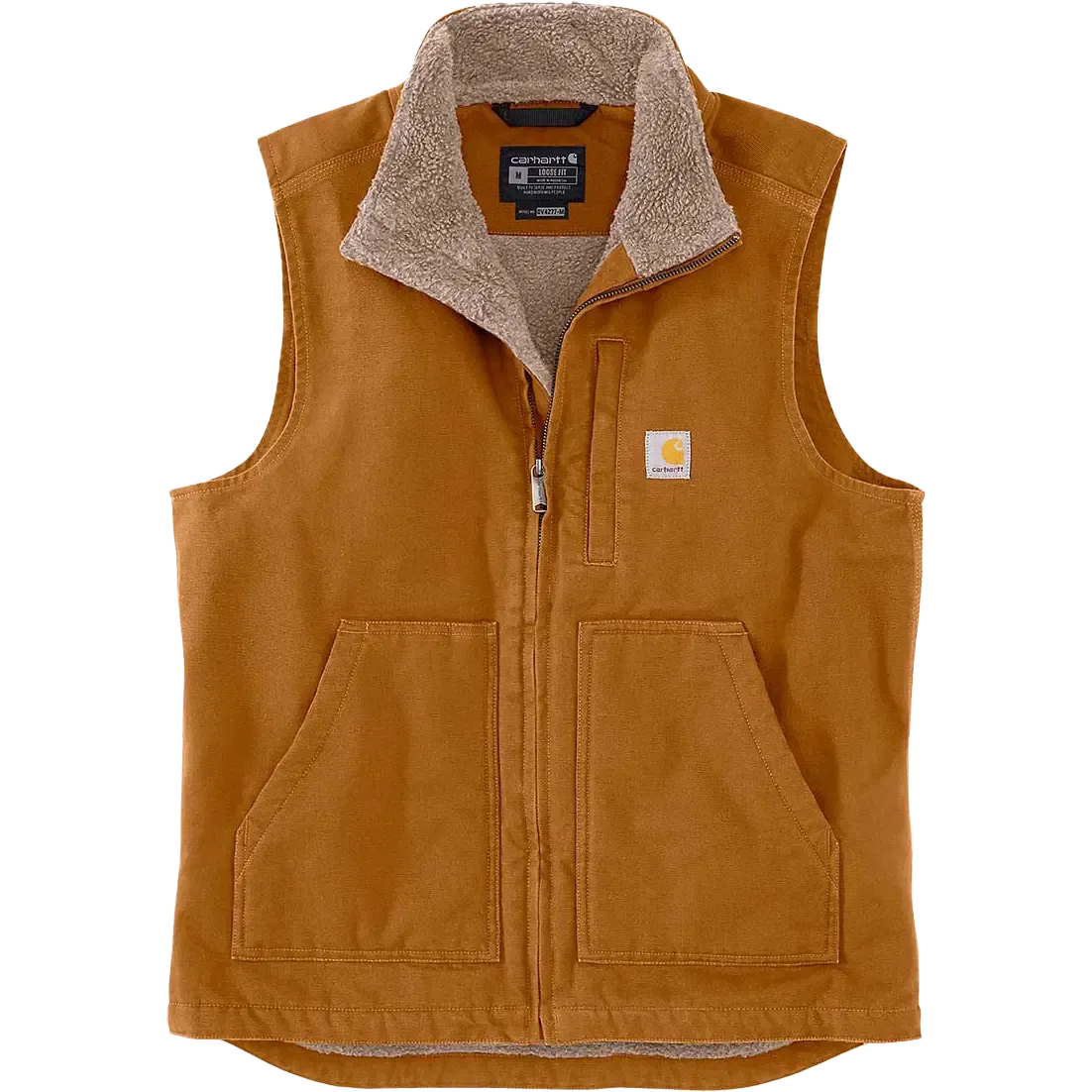 Washed Duck Lined Mock Neck Vest Men herrevest