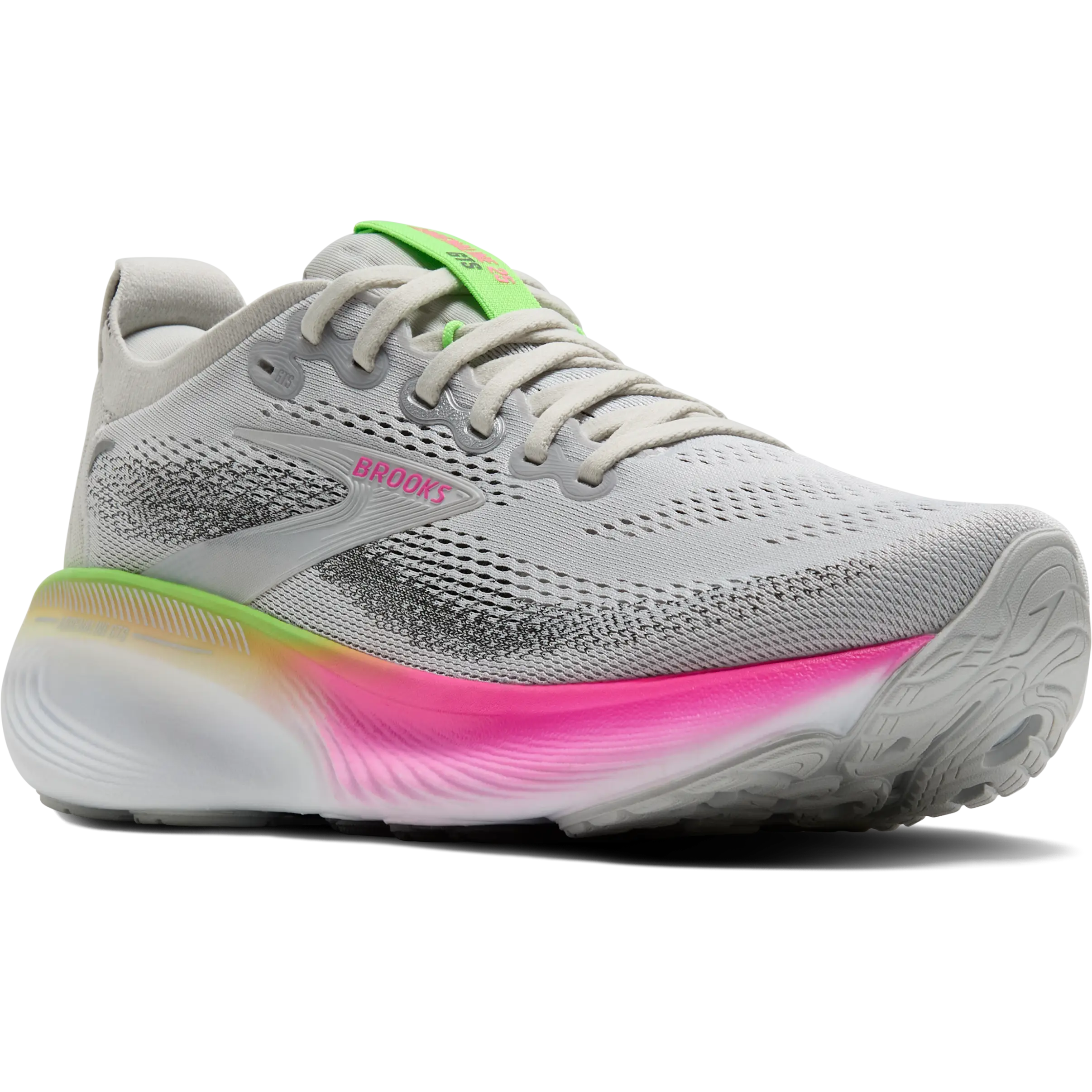 Brooks Adrenaline GTS 25 Women - Oyster/Pink/Green - US11,5/UK9,5/44 - Løbesko