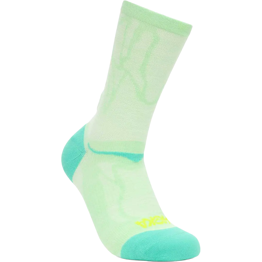 HOKA One One Clifton 10 Crew Run Sock - Mint Flourite - S - Sportssokker