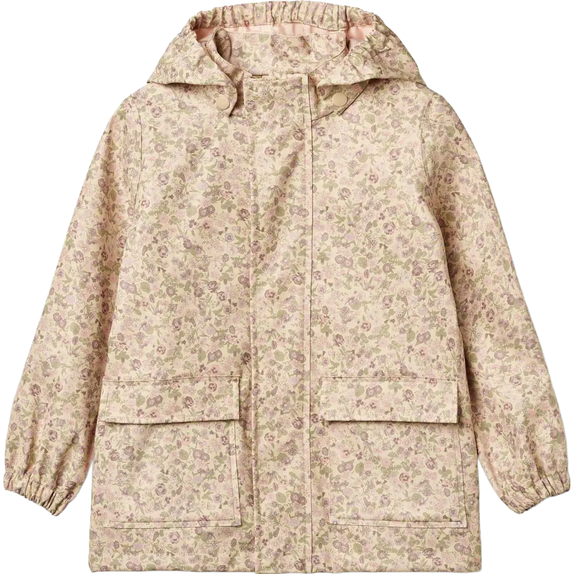 Wheat Rainwear Ollo Jacket Kids Print regnjakke - Rose Flower Field - 128/8y - Regnjakker til børn