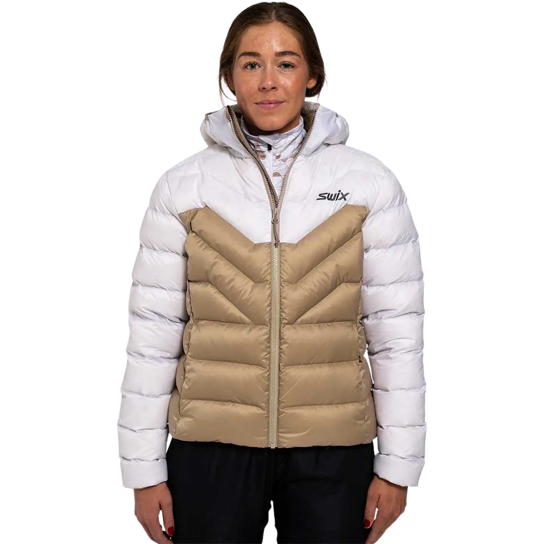 Swix Infinity Down Jacket Women dunjakke - Bright White/Dune - XL - Vinterjakker