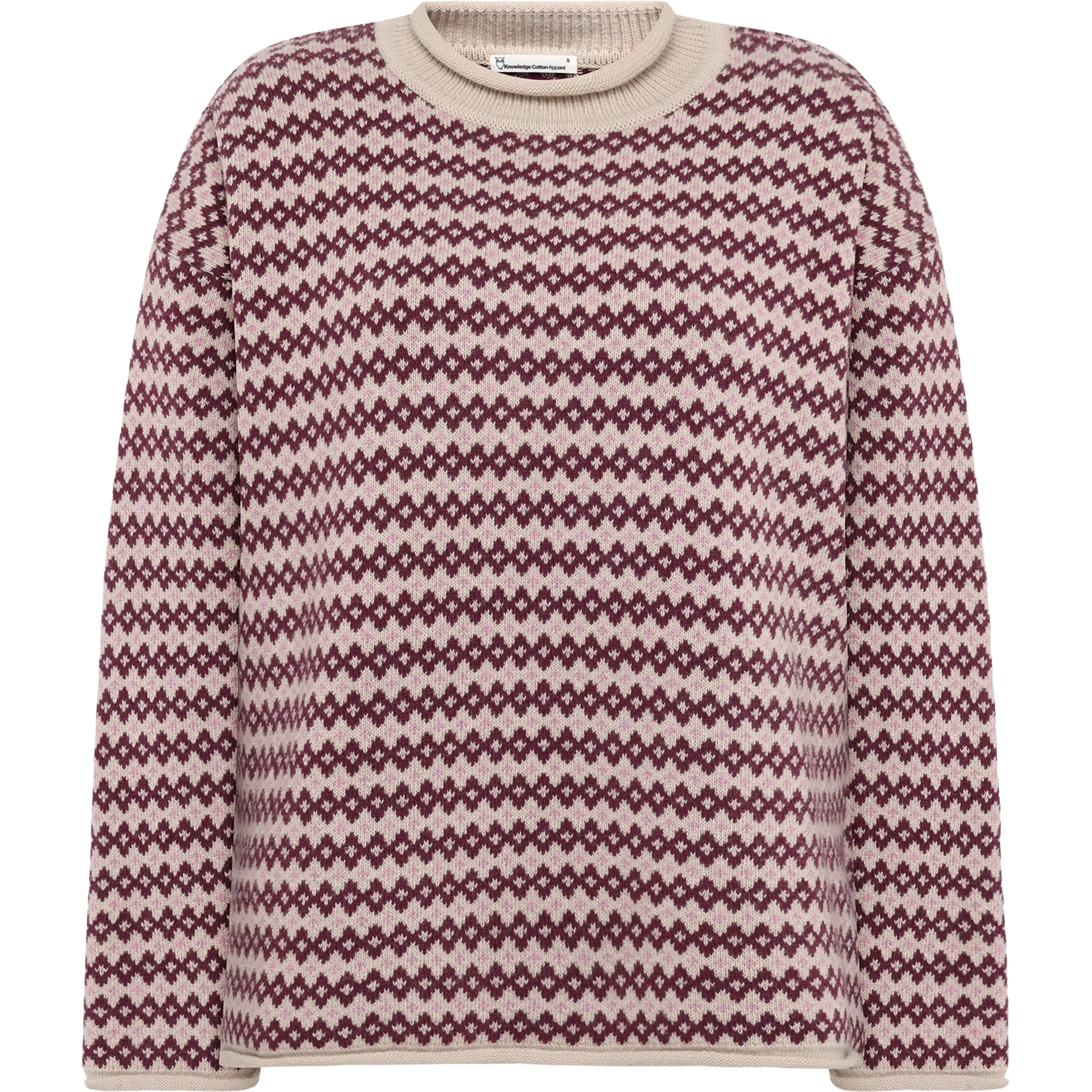 Lambswool Jacquard Roll-Edge Sweater Wom