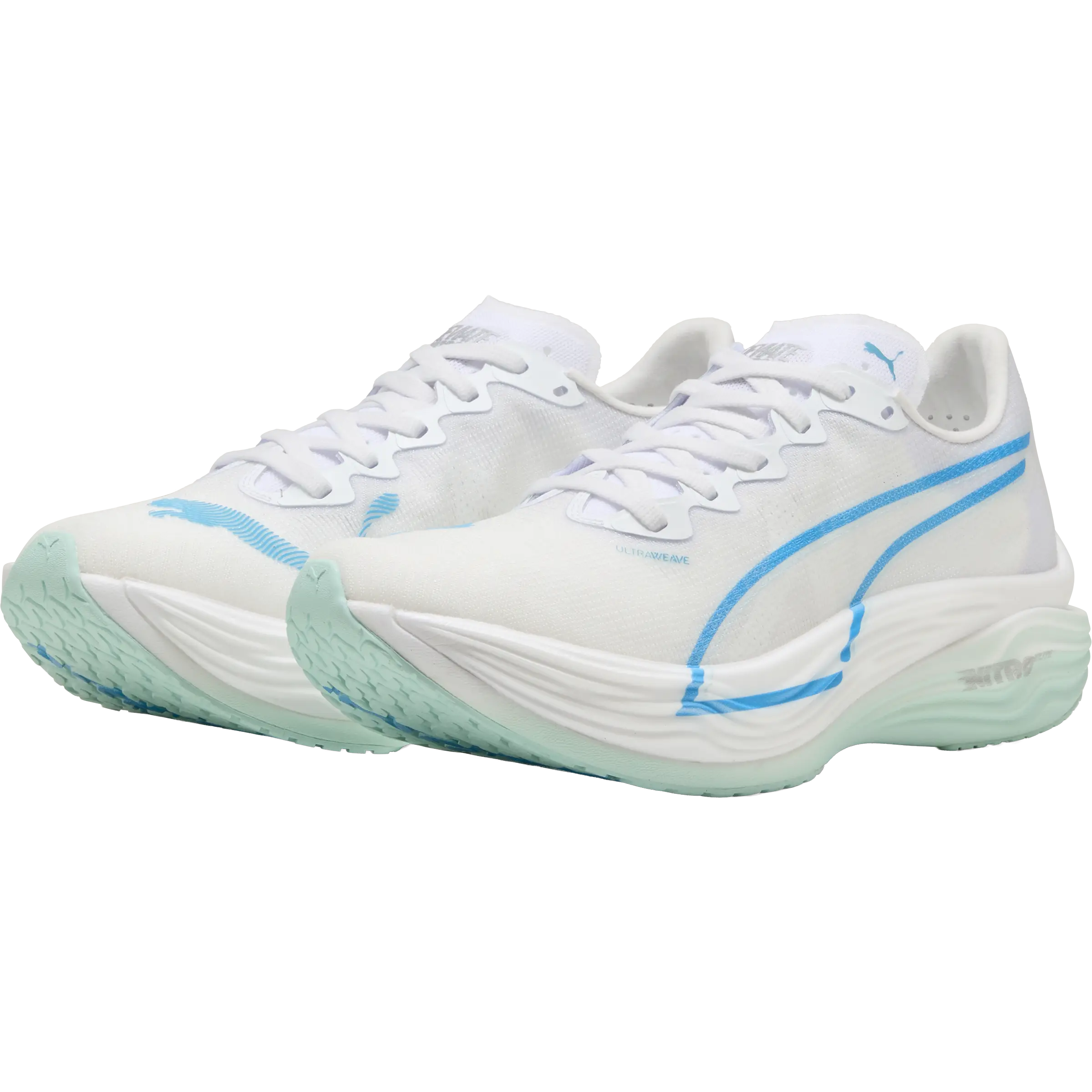 Puma Deviate Nitro Elite 3 Women - PUMA White/Speed Blue - 42 - Konkurrence løbesko