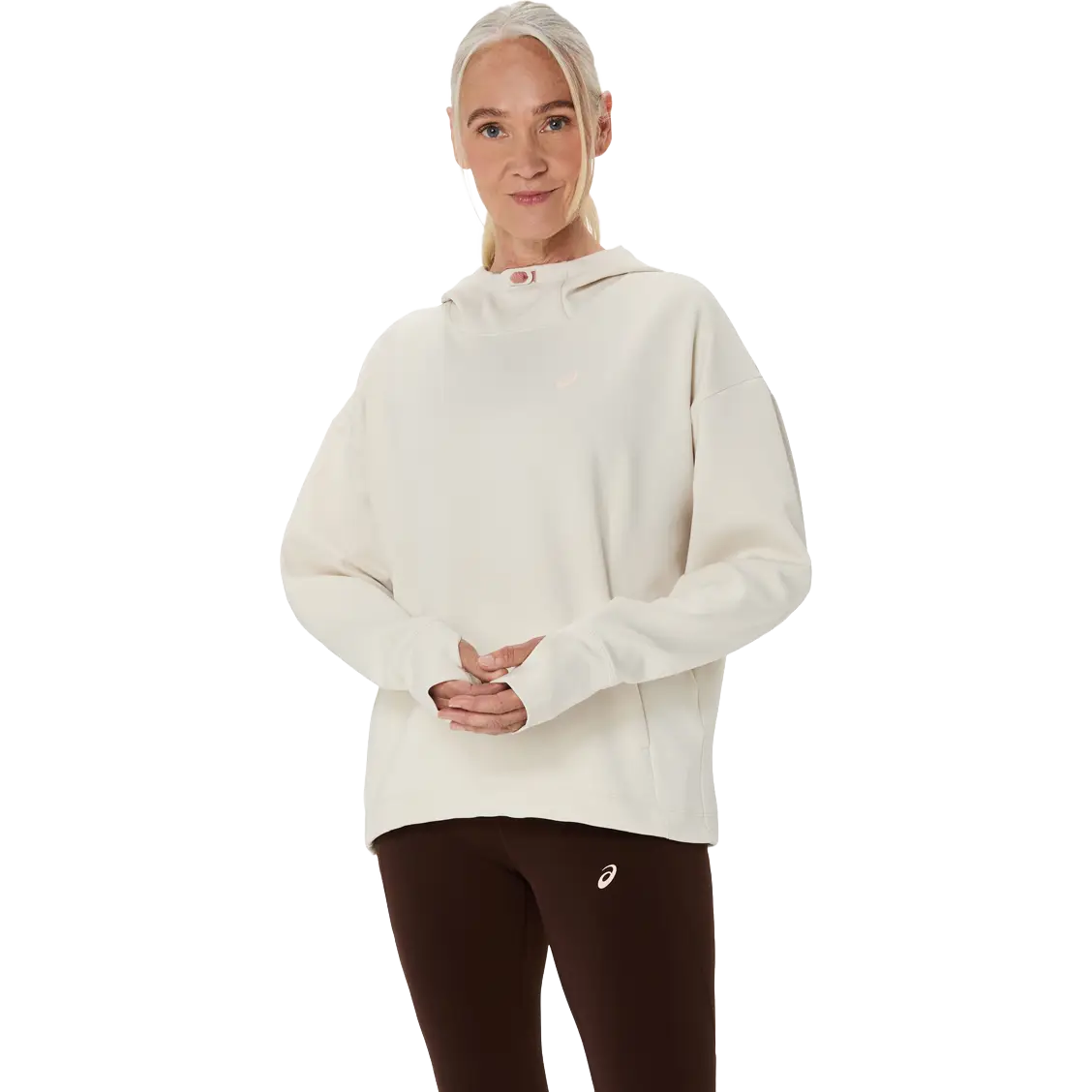 Asics Nagino Run Adjustable Hoodie Women - Birch - L - Løbejakker