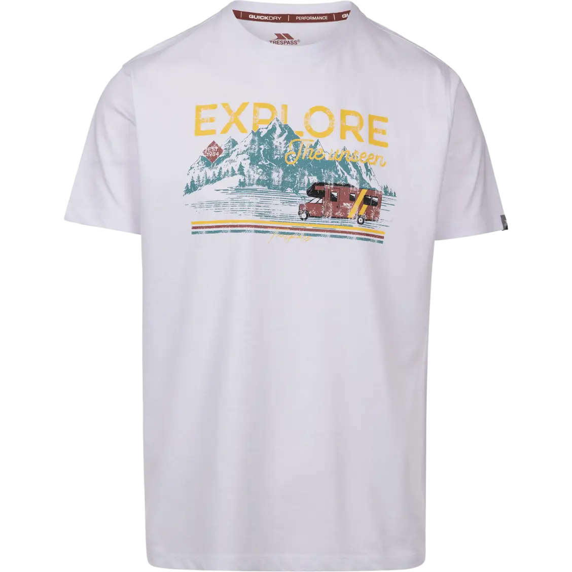 Trespass Thelon Printed T-shirt Men - White - S - Kortærmet T-shirts