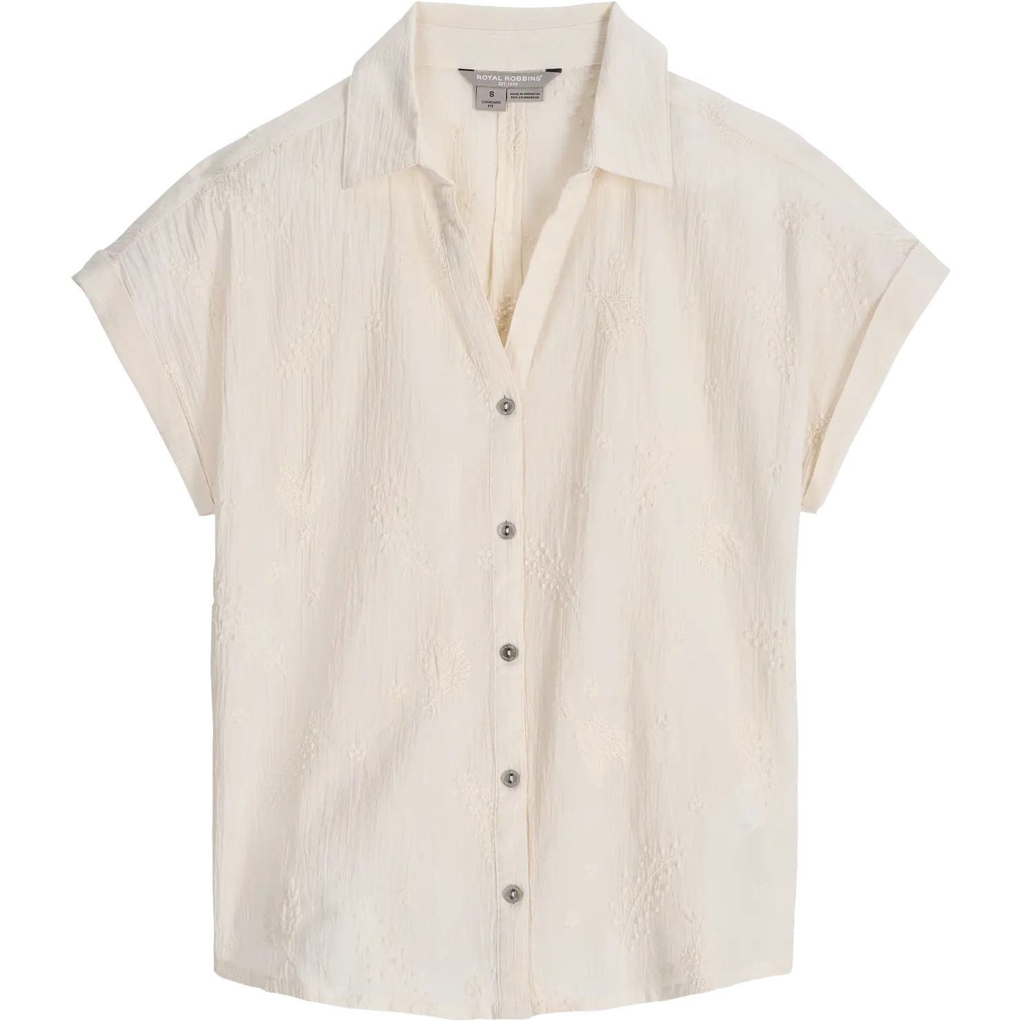 Royal Robbins Oasis S/S Women damebluse - Undyed - L - Kortærmet skjorter