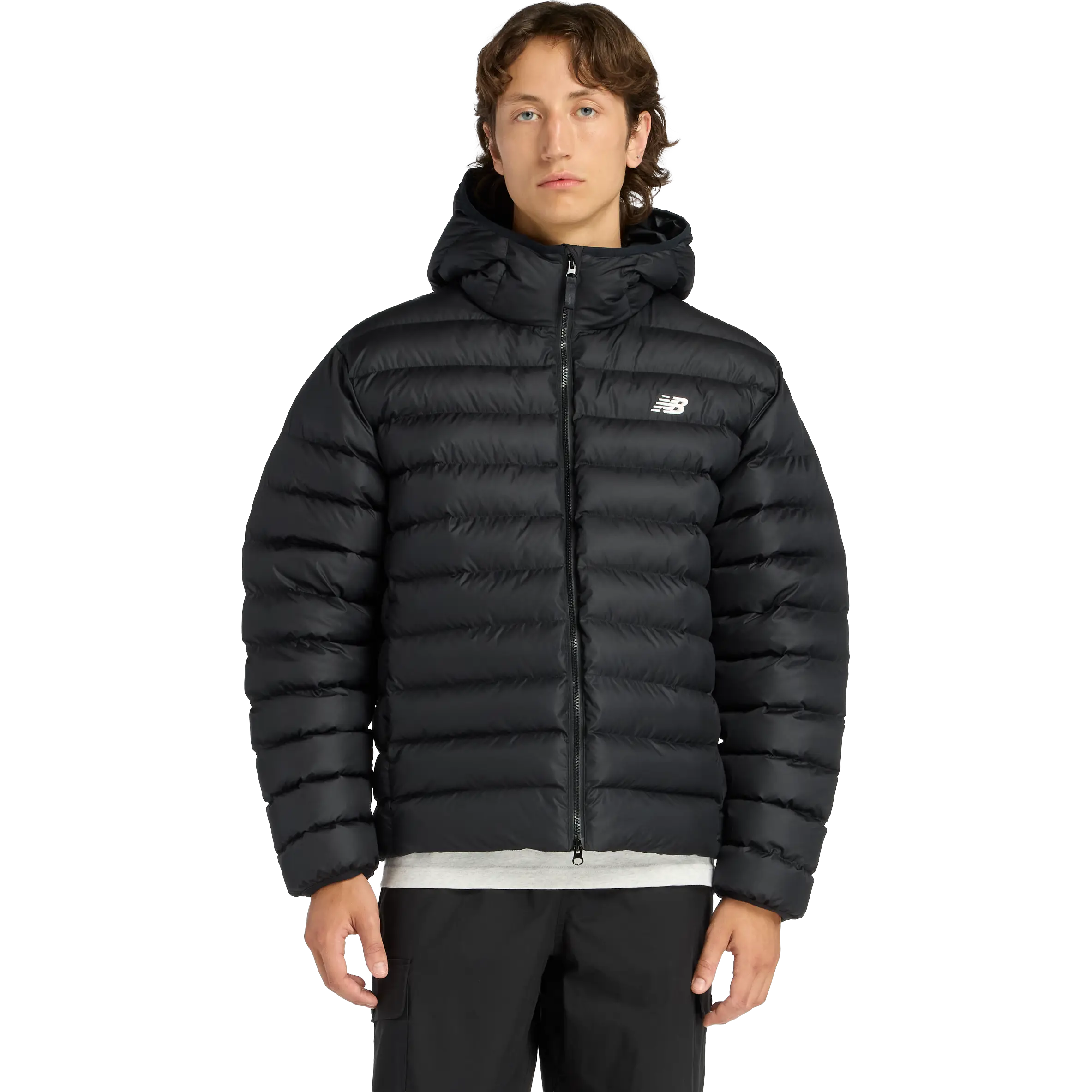 New Balance Hooded Puffer Jacket Men - Black - L - Vinterjakker