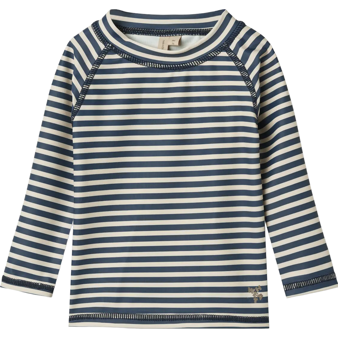 Wheat Swim T-shirt L/S Dilan - Blue Stripe - 68/6m - Badetøj til børn