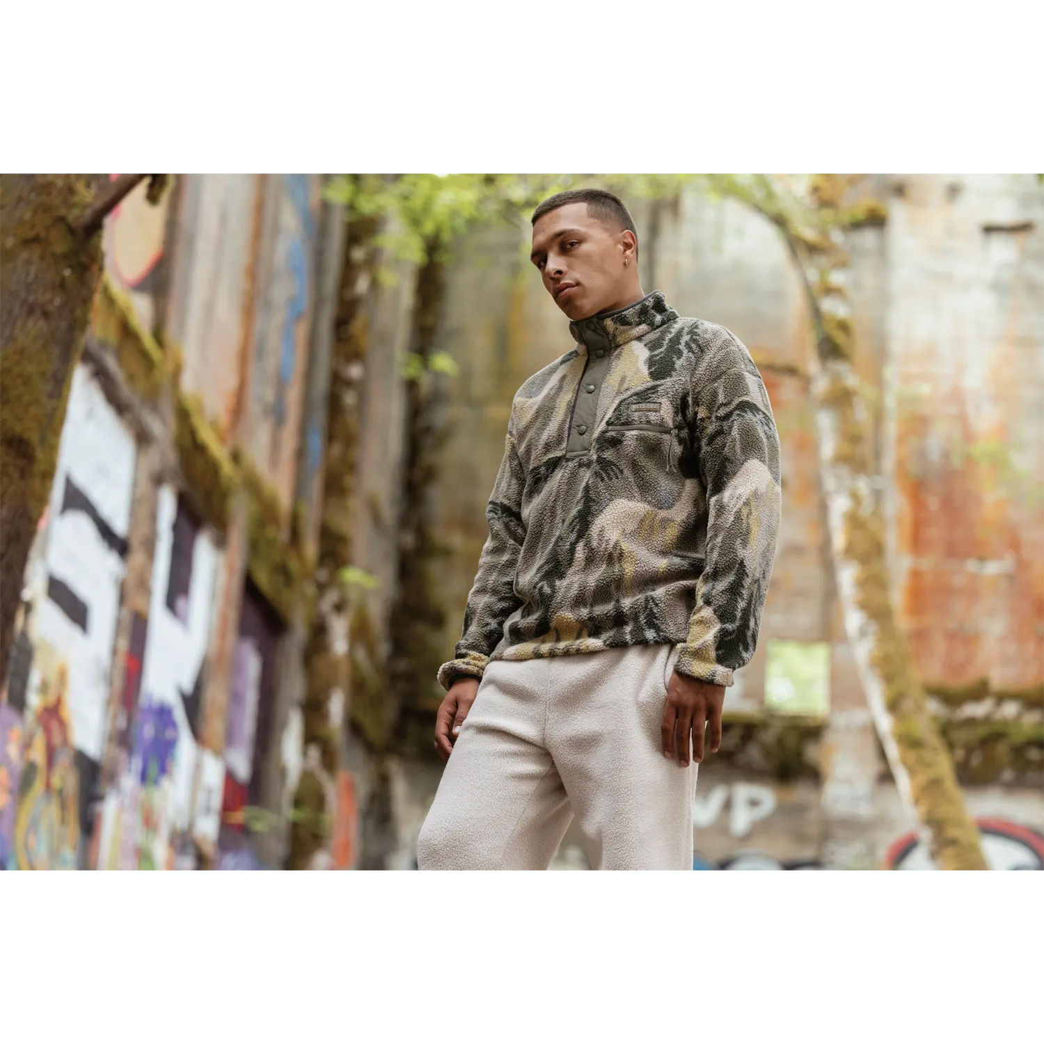 Helvetia II Printed Half Snap Fleece Men