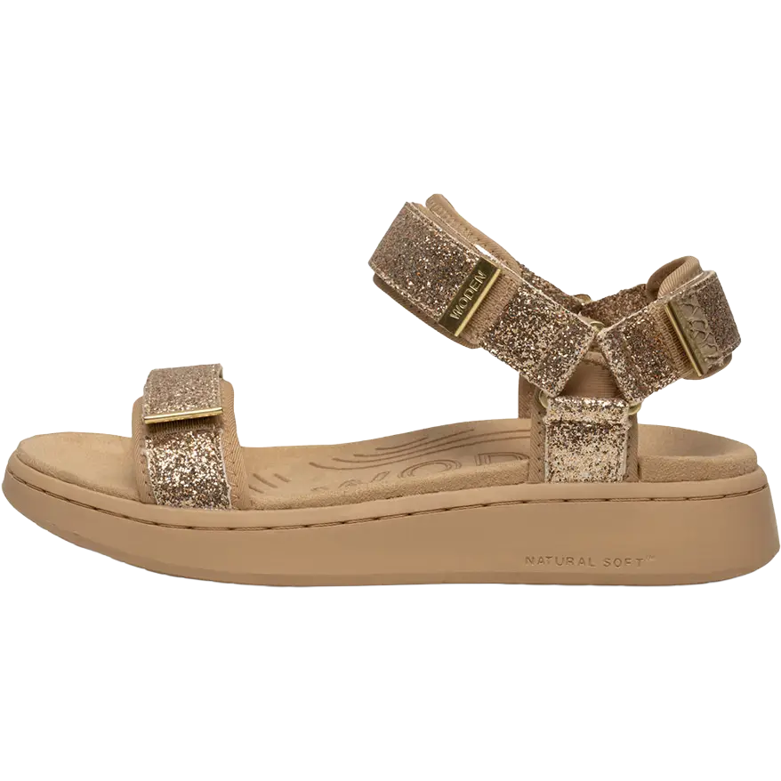 WODEN Line Glitter Sandal Women - Coffee Cream - 40 - Sandaler