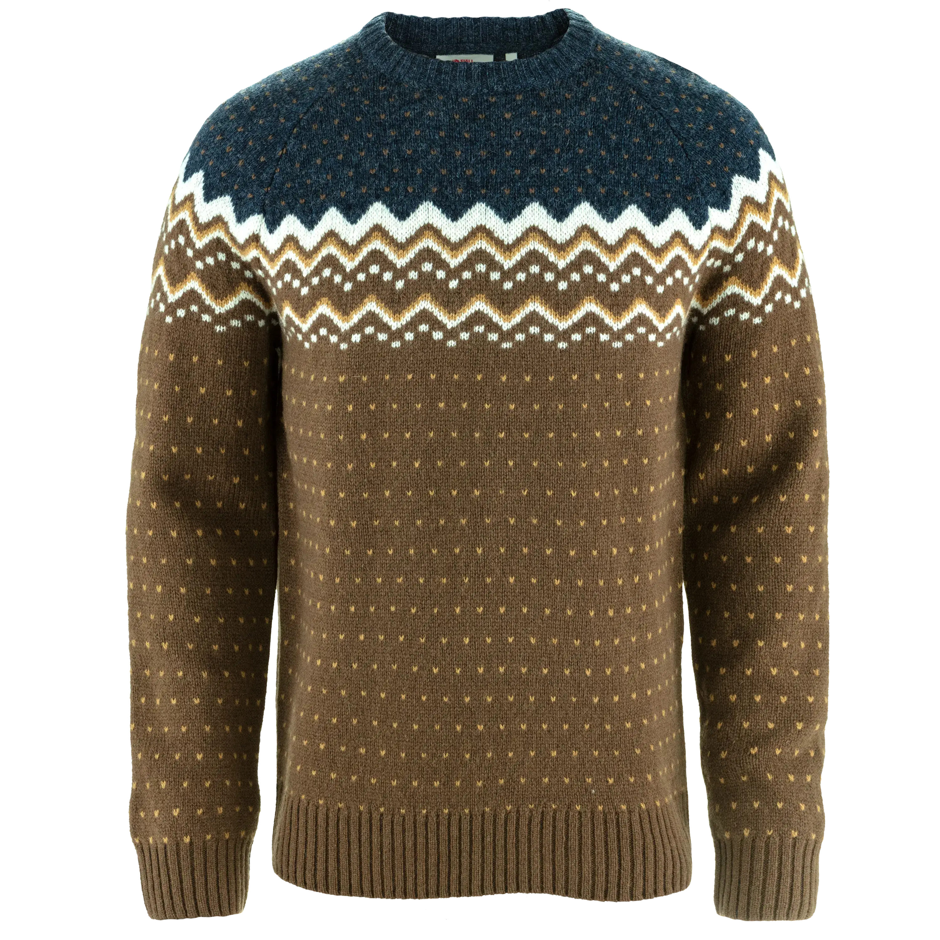 Fjällräven Övik Knit Sweater - Dark Oak/Navy - XL - Striktrøjer