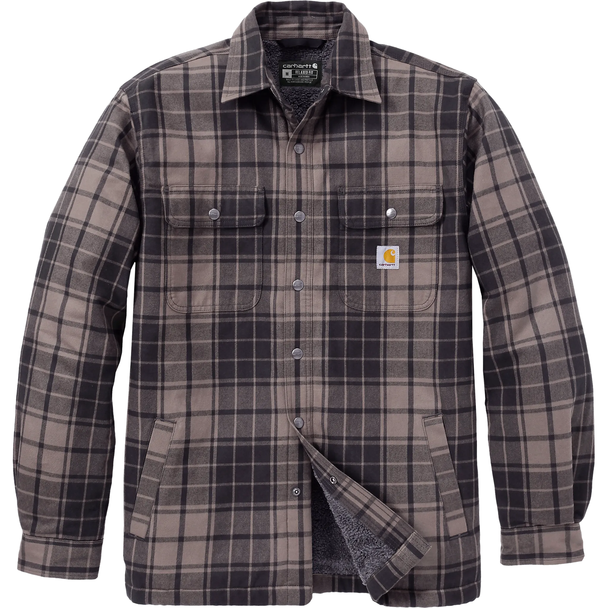 Flannel Sherpa-Lined Shirt Jacket Men