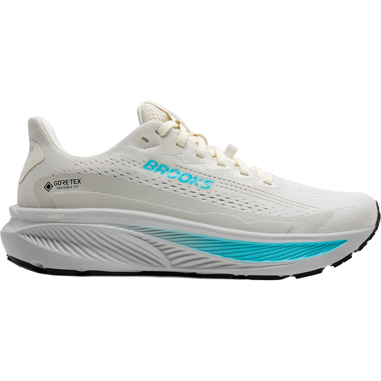 Brooks Ghost 17 GTX Women - Coconut/Oyster/Blue - US8,5/UK6,5/40 - Vandtætte sko