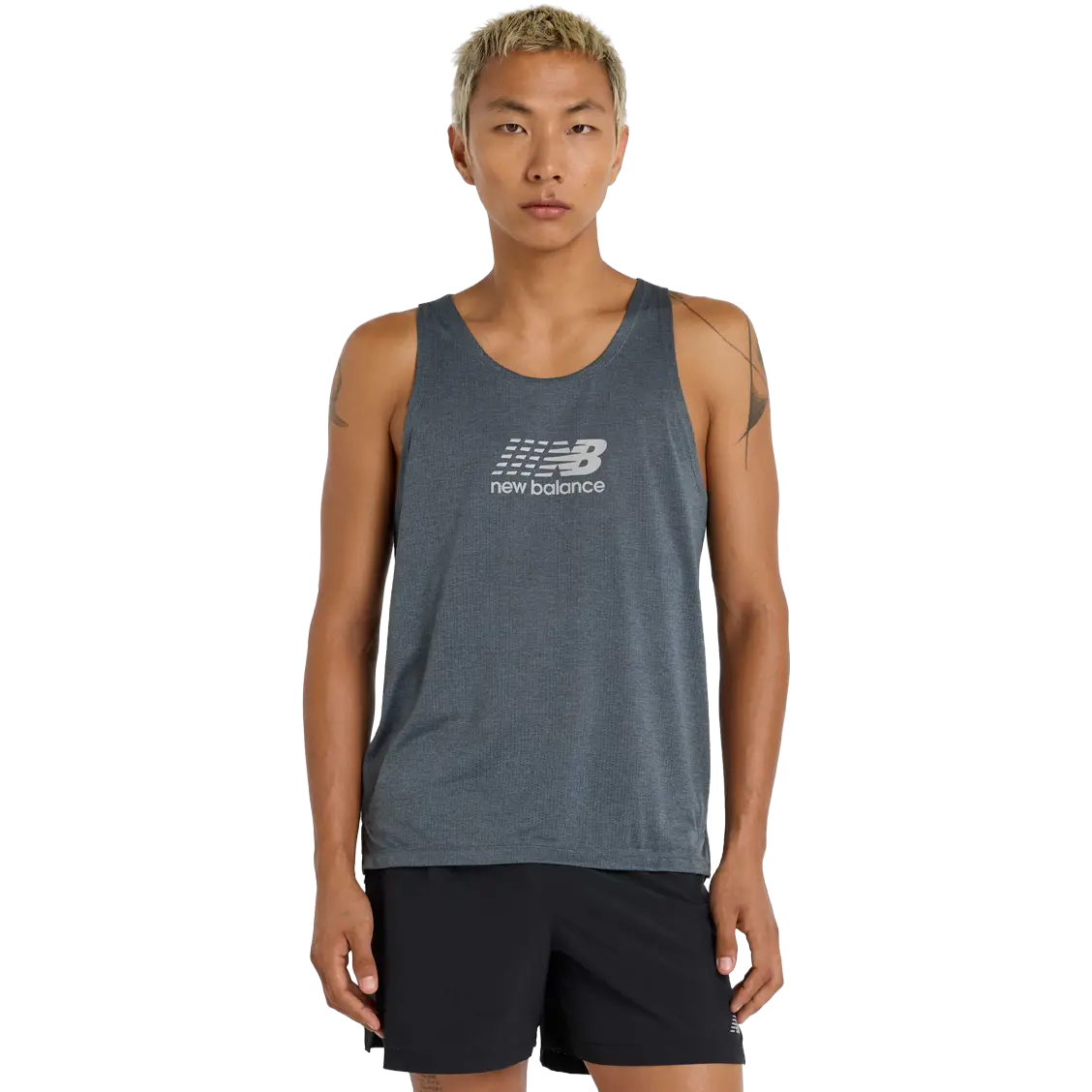 New Balance Athletics Reflective Graphic Singlet - Graphite - M - Løbetoppe