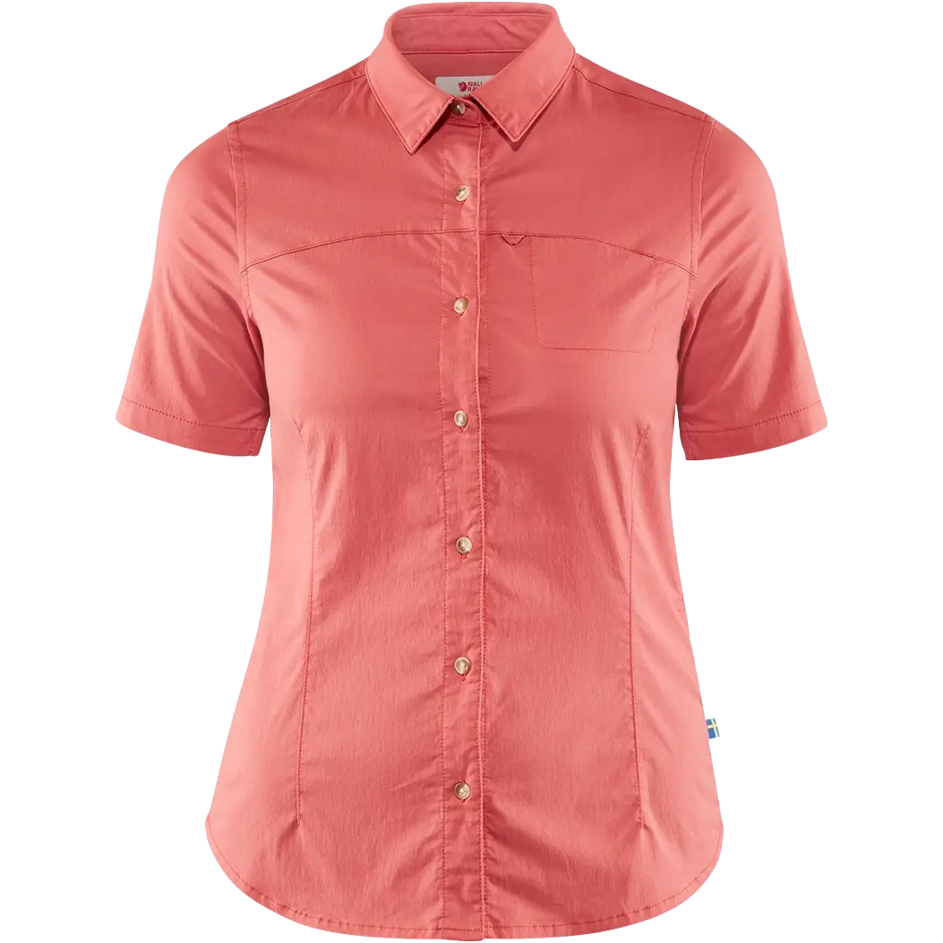 Fjällräven High Coast Stretch Shirt SS Women dameskjorte - Dahlia - S - Kortærmet skjorter