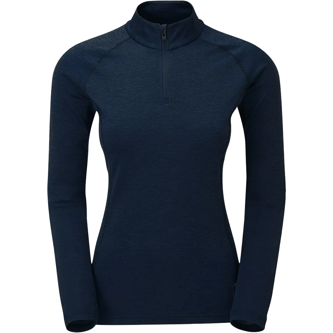 Montane Dart Zip Neck Women løbetrøje - Eclipse Blue - S/36-38 - Langærmet T-shirts