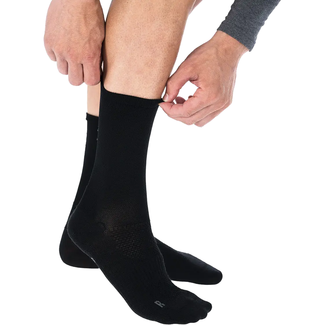 Fusion Cycling Sock Merino cykelstrømper - Black - 44-46 - Uldsokker