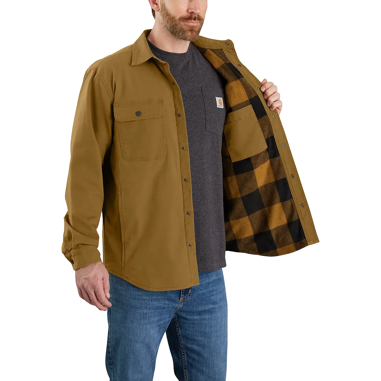 Canvas Fleece-Lined Shirt Jacket Herr