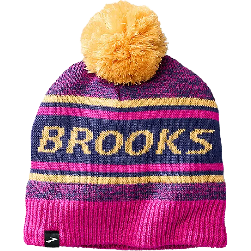 Brooks Heritage Pom Beanie Unisex - Magenta - One size - Huer