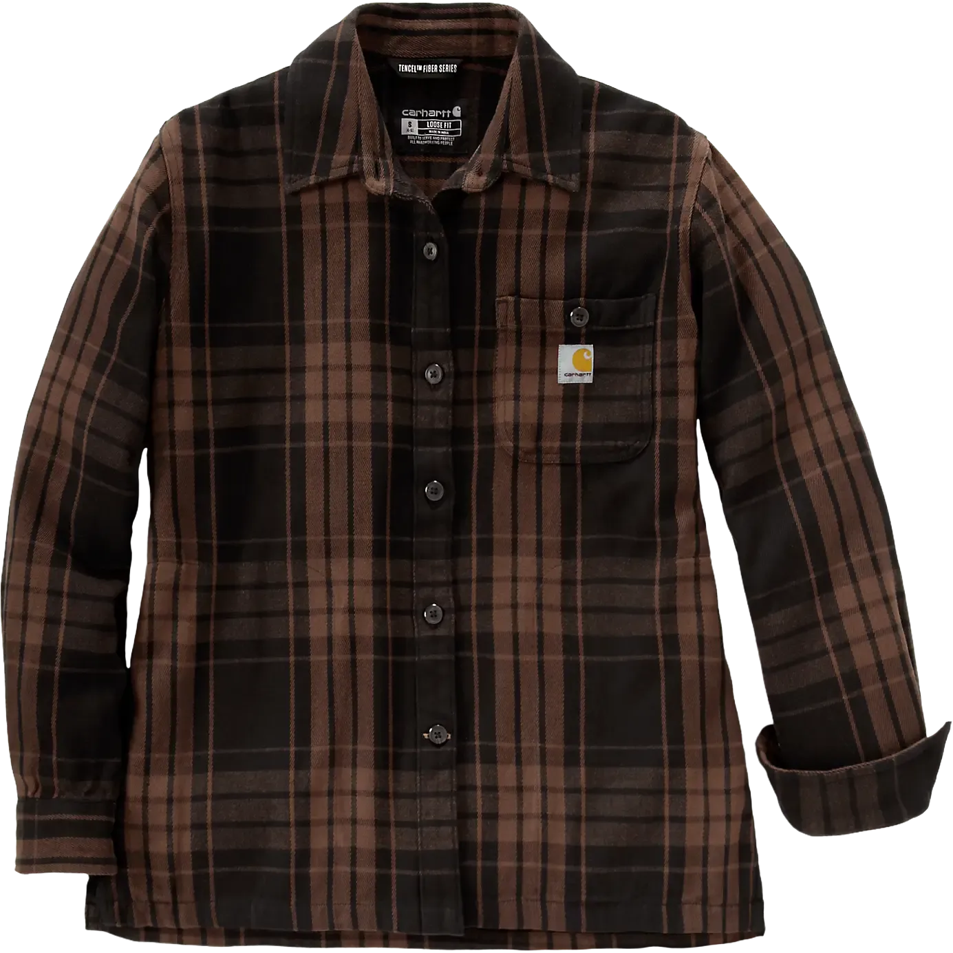 Loose Fit Tencel Twill Plaid Shirt Women