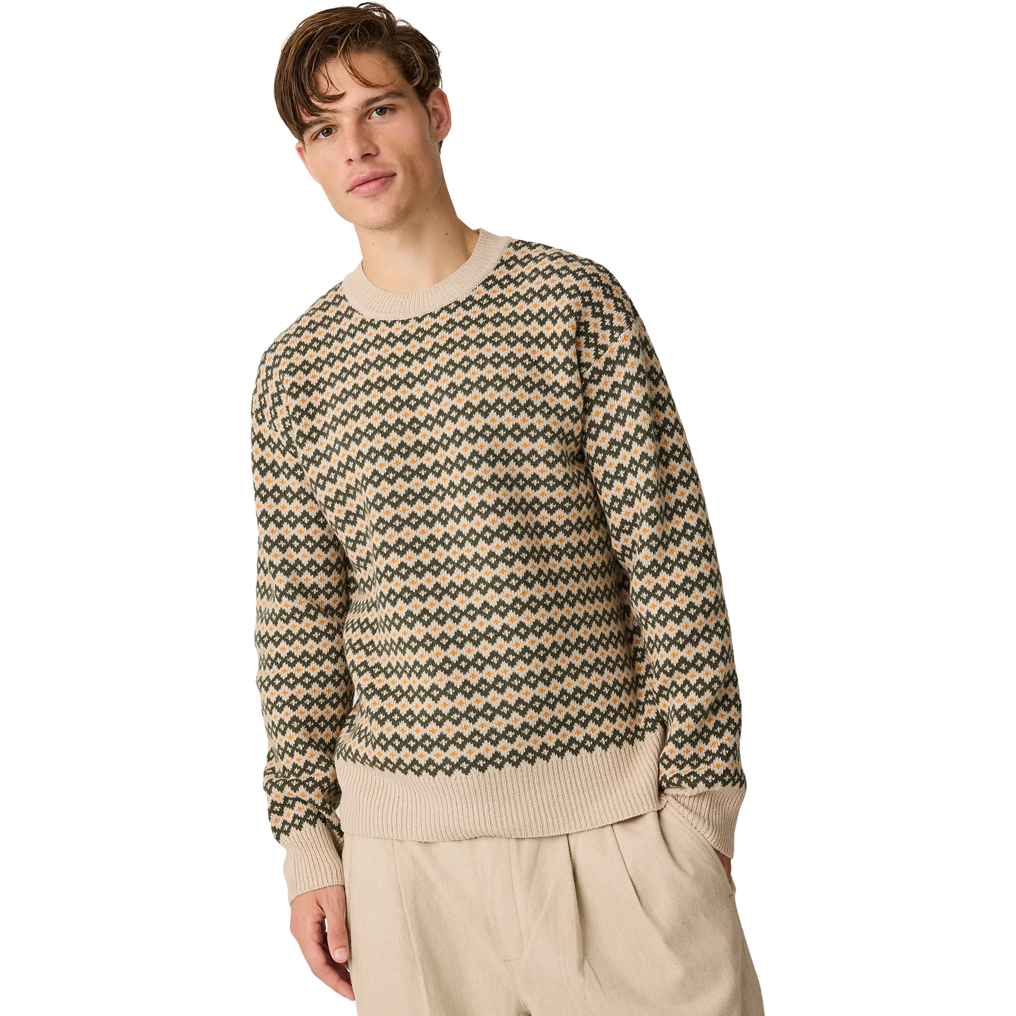 Lambswool Jacquard Sweater Men