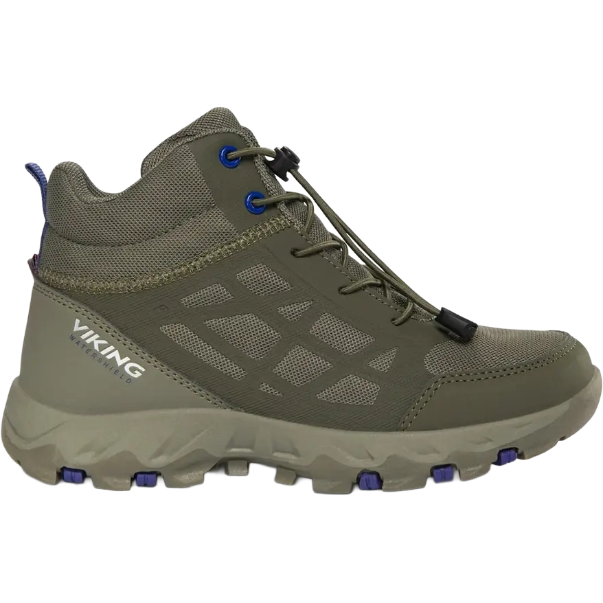 Viking Track Mid WP SL - Olive - 35 - Vandtætte støvler til børn