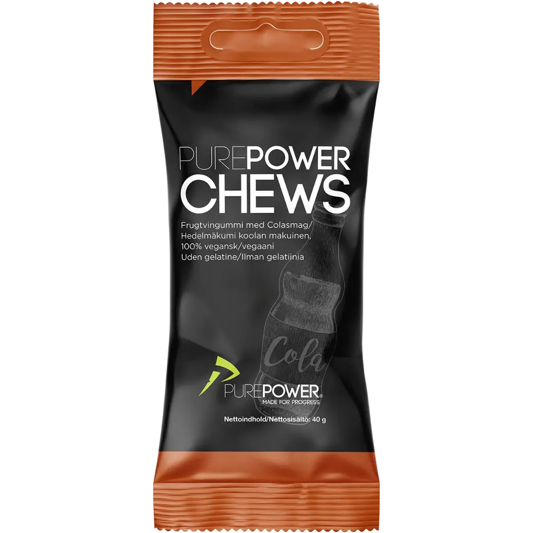PurePower Energy Chews Cola 40g - Sort - One size - Mad og drikke