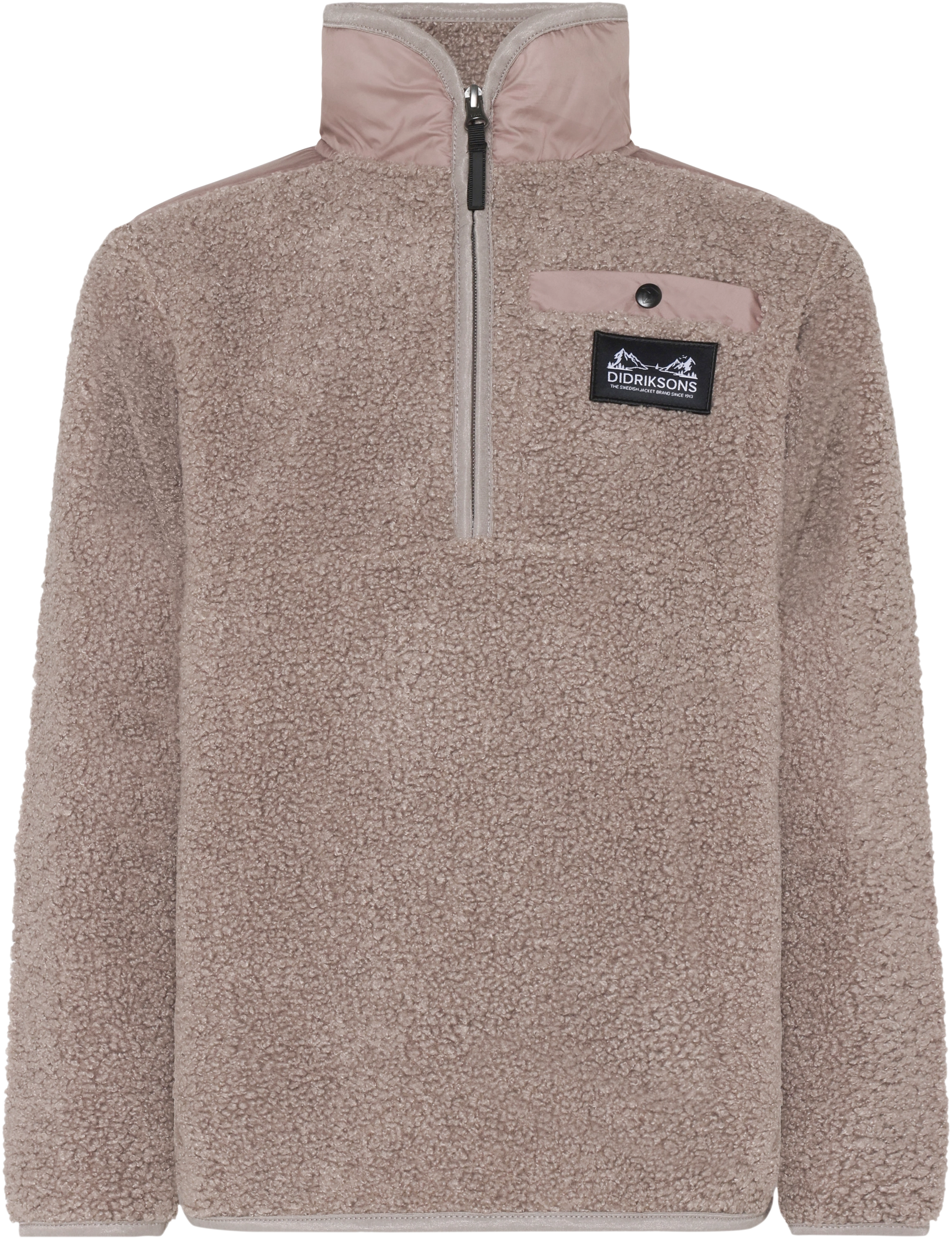 Didriksons Exa Kids Half Zip børnefleece - Ash Brown - 140 cm - Fleecetrøjer til børn