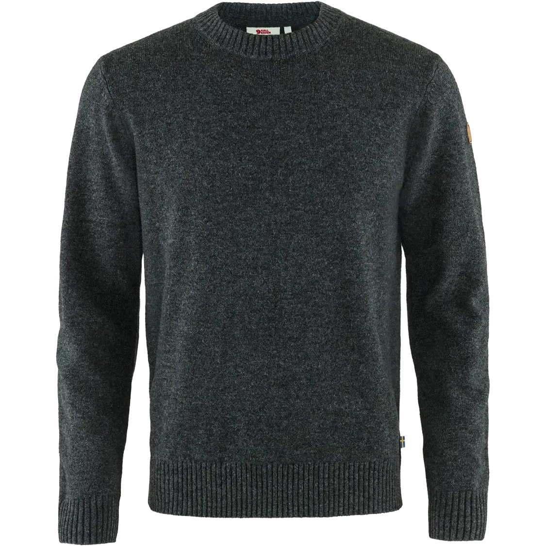 Fjällräven Övik Round-neck Sweater Men herretrøje - Dark Grey - S - Striktrøjer