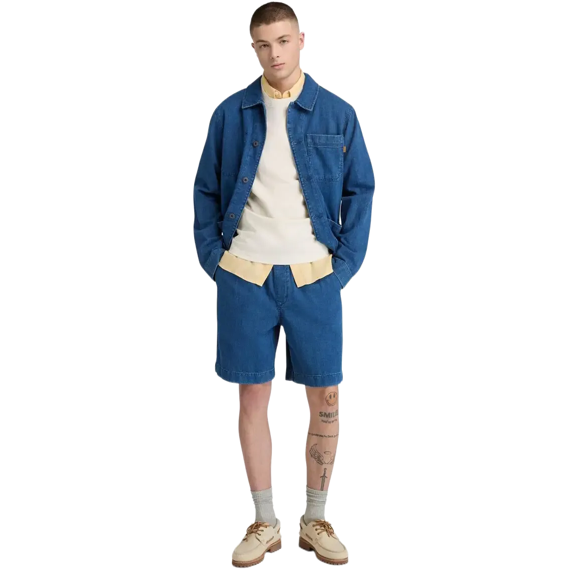 Herringbone Denim Shorts Men