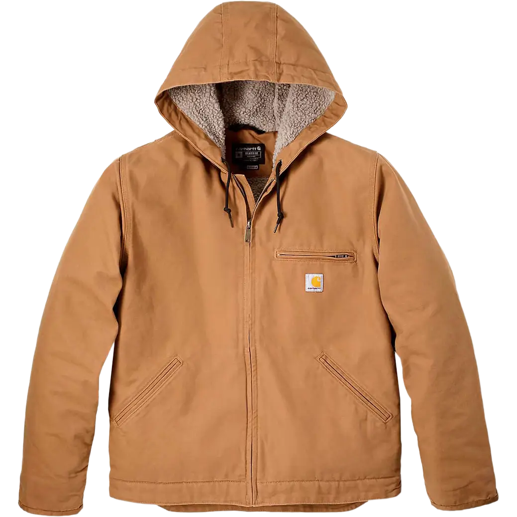 Carhartt Washed Duck Sherpa Lined Jacket Men herrejakke - Carhartt Brown - M - Vinterjakker