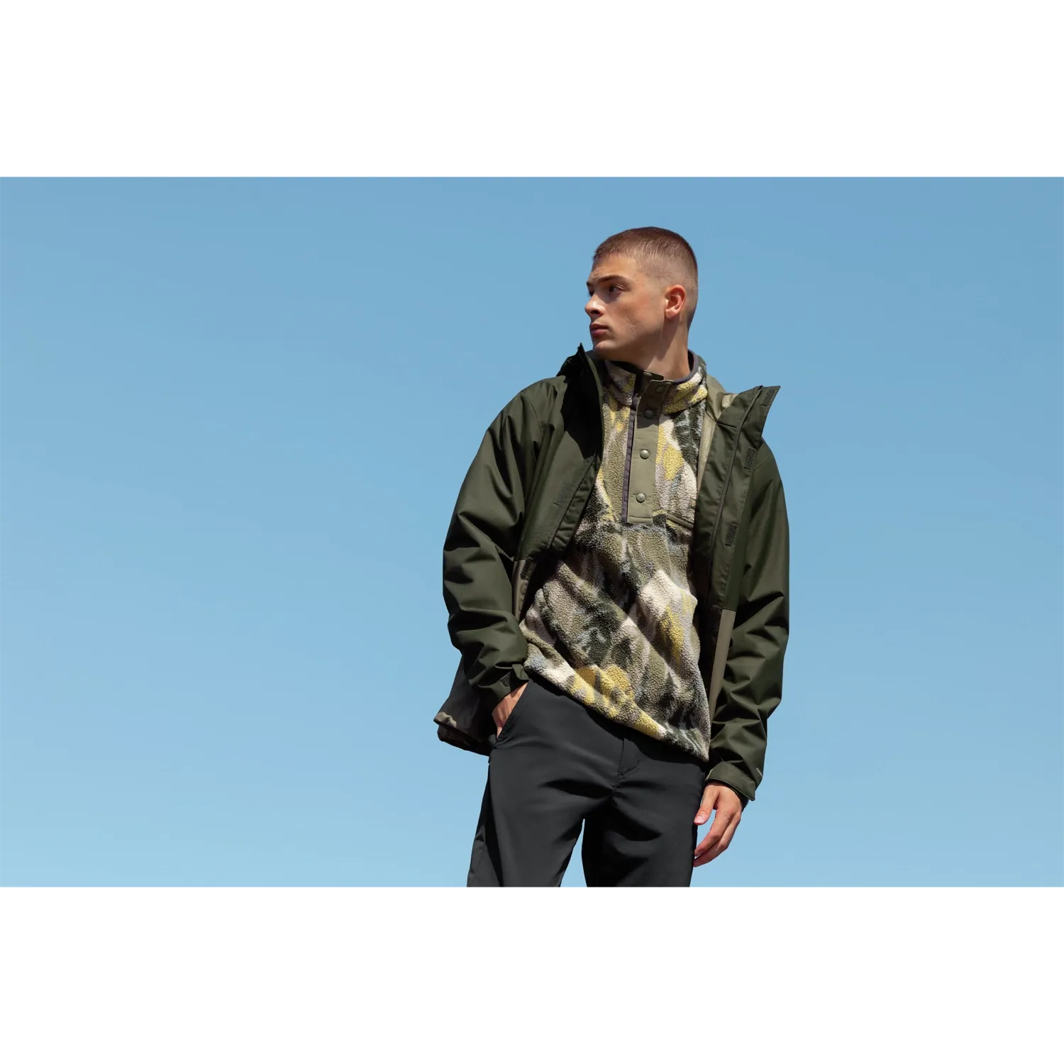 Helvetia II Printed Half Snap Fleece Men