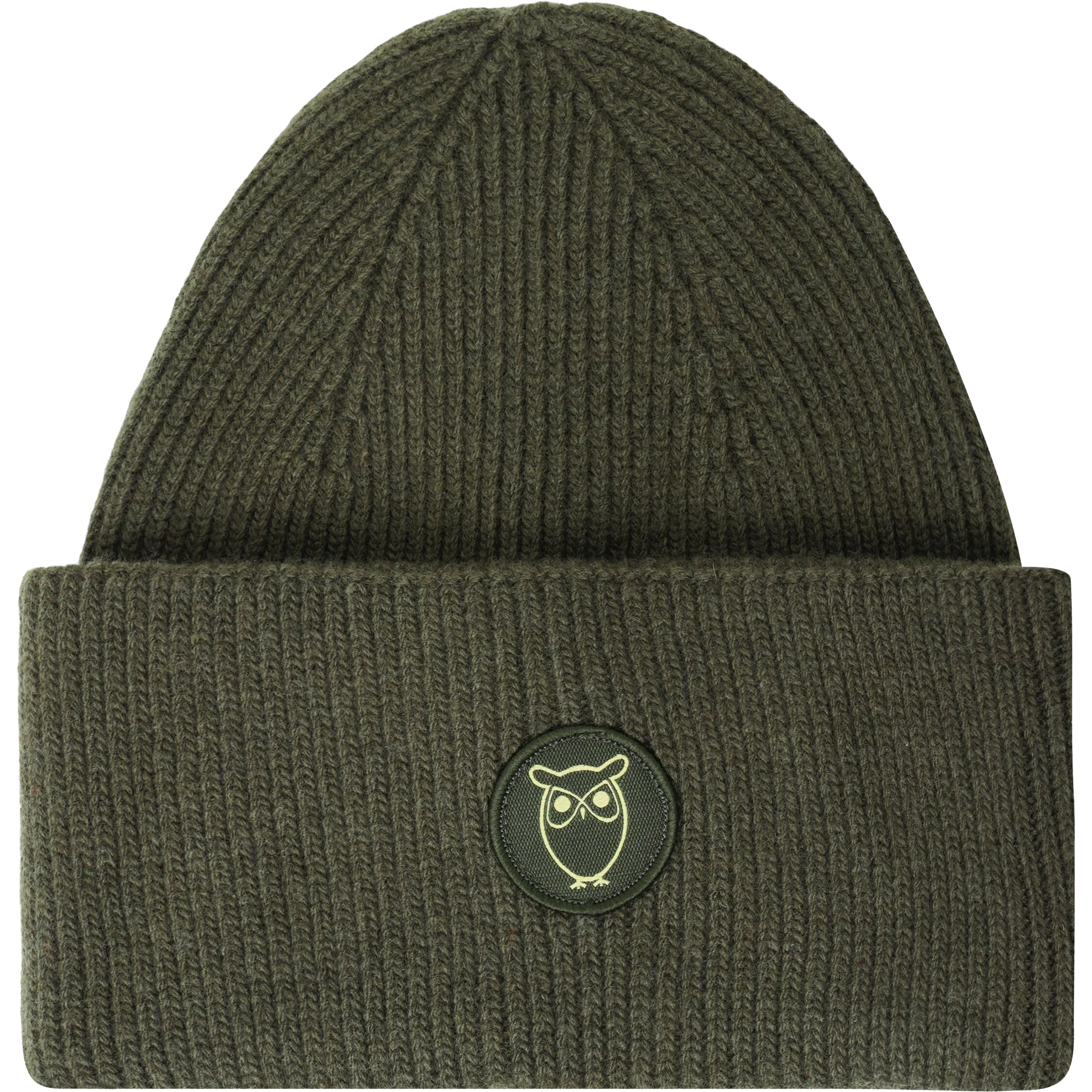 Knowledge Cotton Apparel Wool Badge Beanie Women - Forrest Night - One size